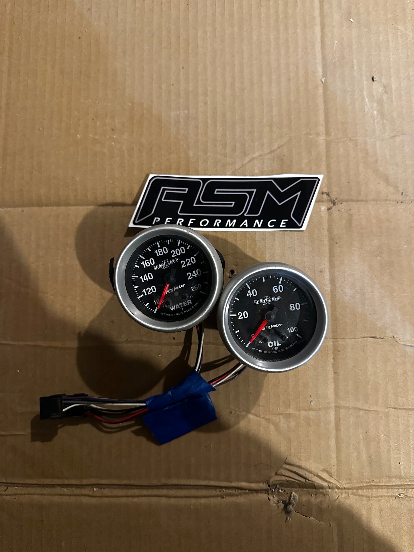 Auto Meter Sport Comp 2 Water & Oil Gauge Set